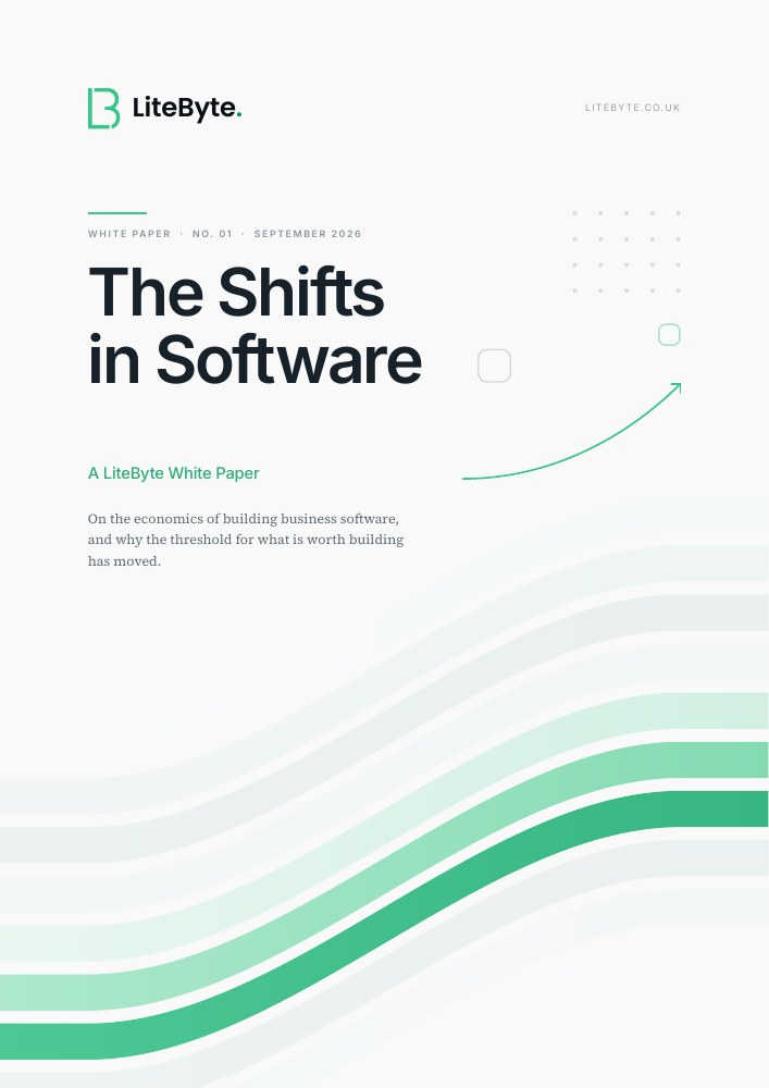 Cover of The Shifts in Software, a LiteByte white paper